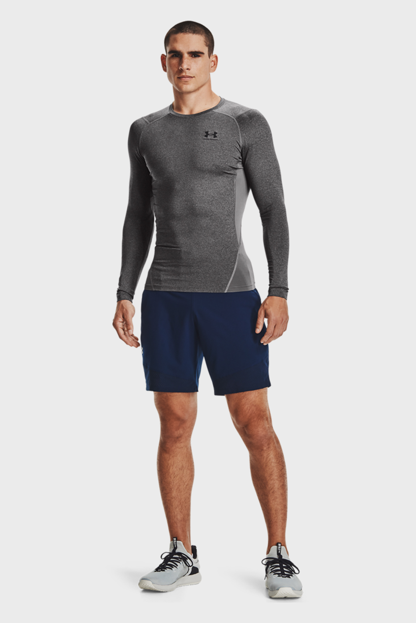 Мужская футболка с длинным рукавом Under Armour HG Armour Comp Longsleeve Grey фото
