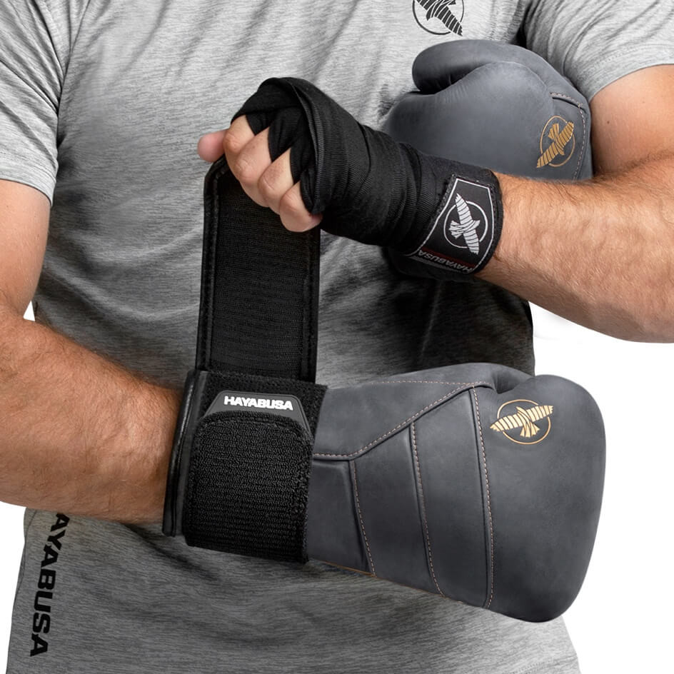 Hayabusa T3 LX Boxing Gloves Obsidian Gold photo