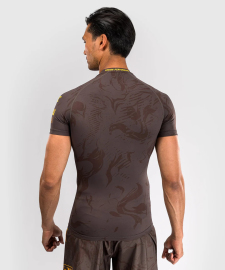 Рашгард UFC Venum FIGHT WEEK 4.0 Mens Short Sleeve Rashguards Dark Brown ціна