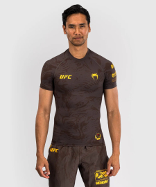 Рашгард UFC Venum FIGHT WEEK 4.0 Mens Short Sleeve Rashguards Dark Brown