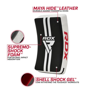 Маківара RDX T1 Curved Kick Shield with Nylon Handles White\Black оригінал