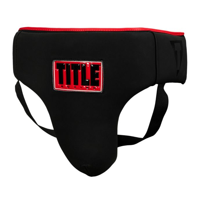 Защита паха Title Leather Solar Groin Protector Black Red