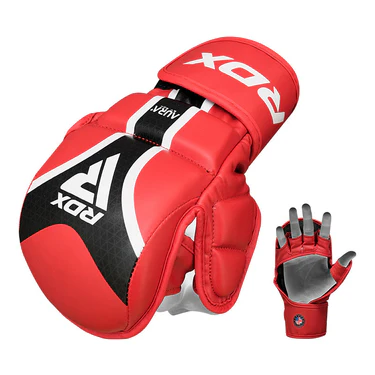 Рукавиці для ММА RDX Grappling Gloves Shooter Aura Plus T-17 Red\Black фото
