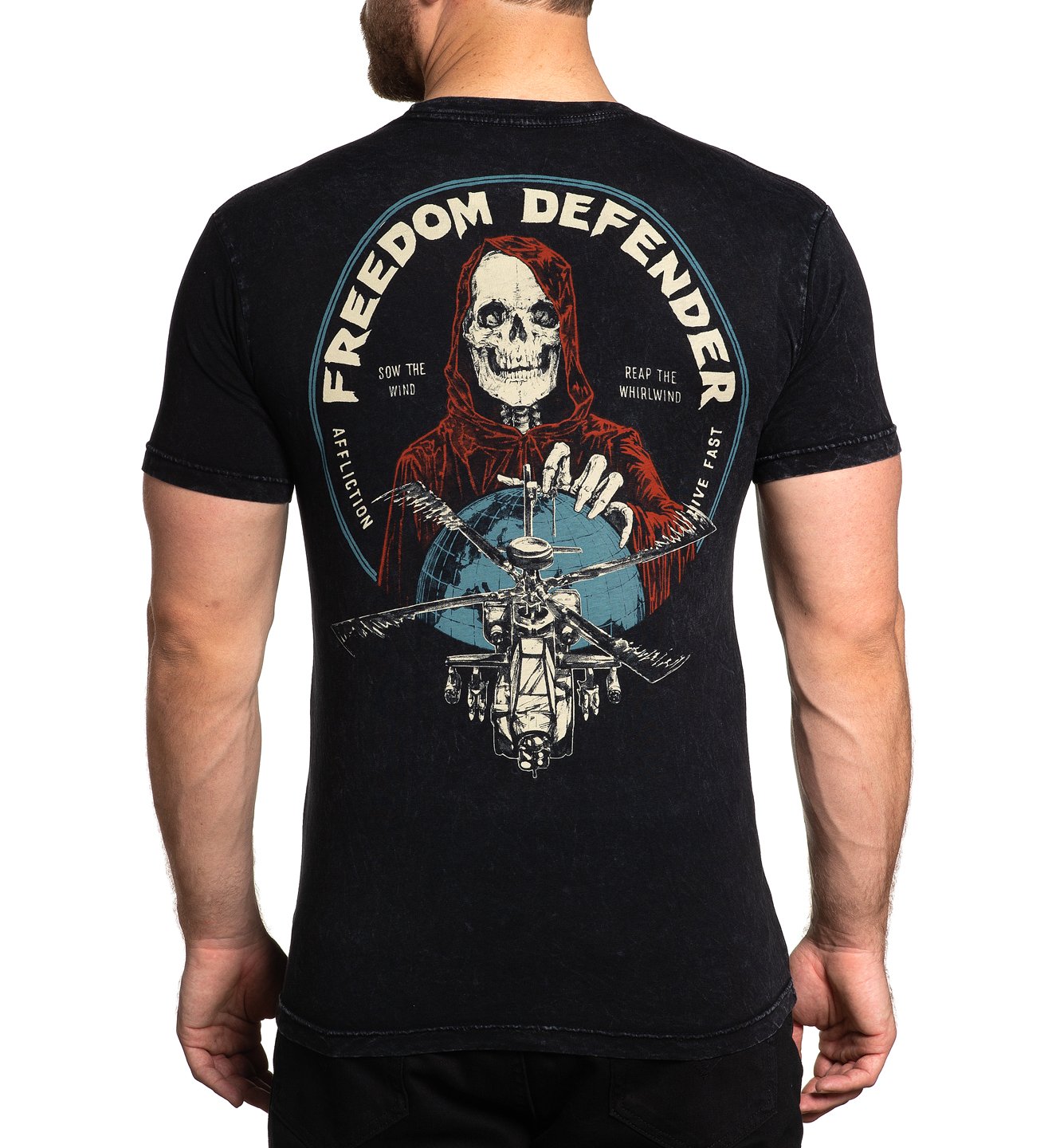 Футболка Affliction FD Whirlwind Black Lava Wash купити