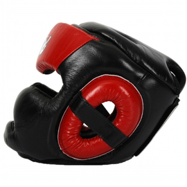 Боксерский шлем Fairtex HG13 Extra Vision Head Guard Black Red, Фото № 2