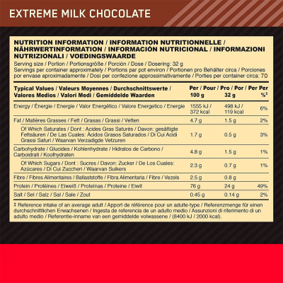 Сироватковий протеїн Optimum Nutrition Whey Gold Standart 2270g Extreme Milk Chocolate купити