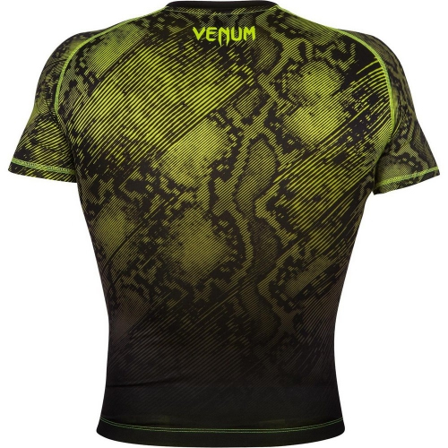 Компрессионная футболка Venum Fusion Compression T-shirt  Black Yellow  Short Sleeves фото