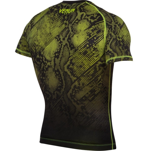 Компрессионная футболка Venum Fusion Compression T-shirt  Black Yellow  Short Sleeves размер