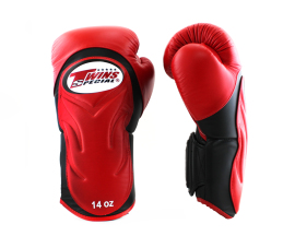Боксерские перчатки Twins Velcro Extra Design BGVL6 Black Red, Фото № 2