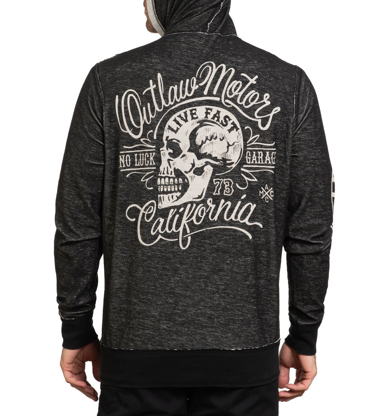 Толстовка Affliction Awakening Light Reversible Zip Hood Off White Black фото