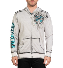 Hoodie Affliction Awakening Light Reversible Zip Hood Off White Black