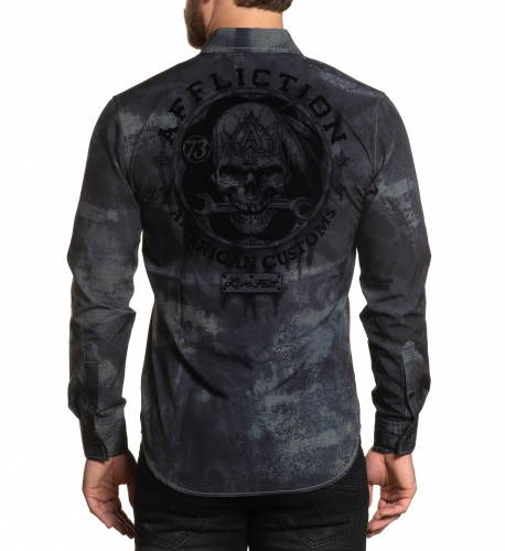 Рубашка Affliction Traction LS Woven Dusty Olive купить