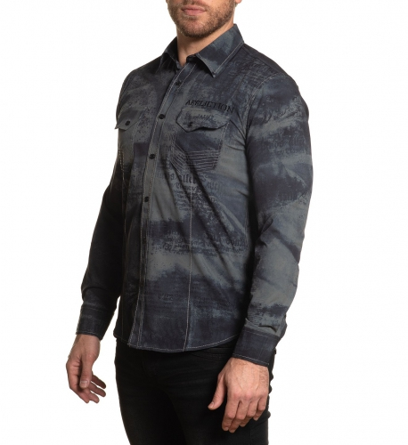 Рубашка Affliction Traction LS Woven Dusty Olive фото