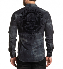 Рубашка Affliction Traction LS Woven Dusty Olive, Фото № 2