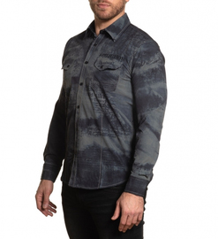 Рубашка Affliction Traction LS Woven Dusty Olive, Фото № 4