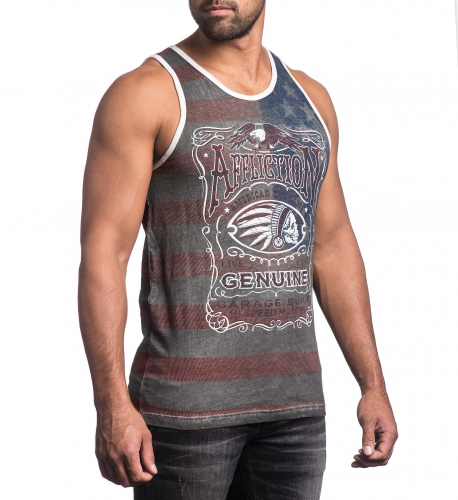 Affliction Whiskey Mist Tee Charcoal Oil Stain buy