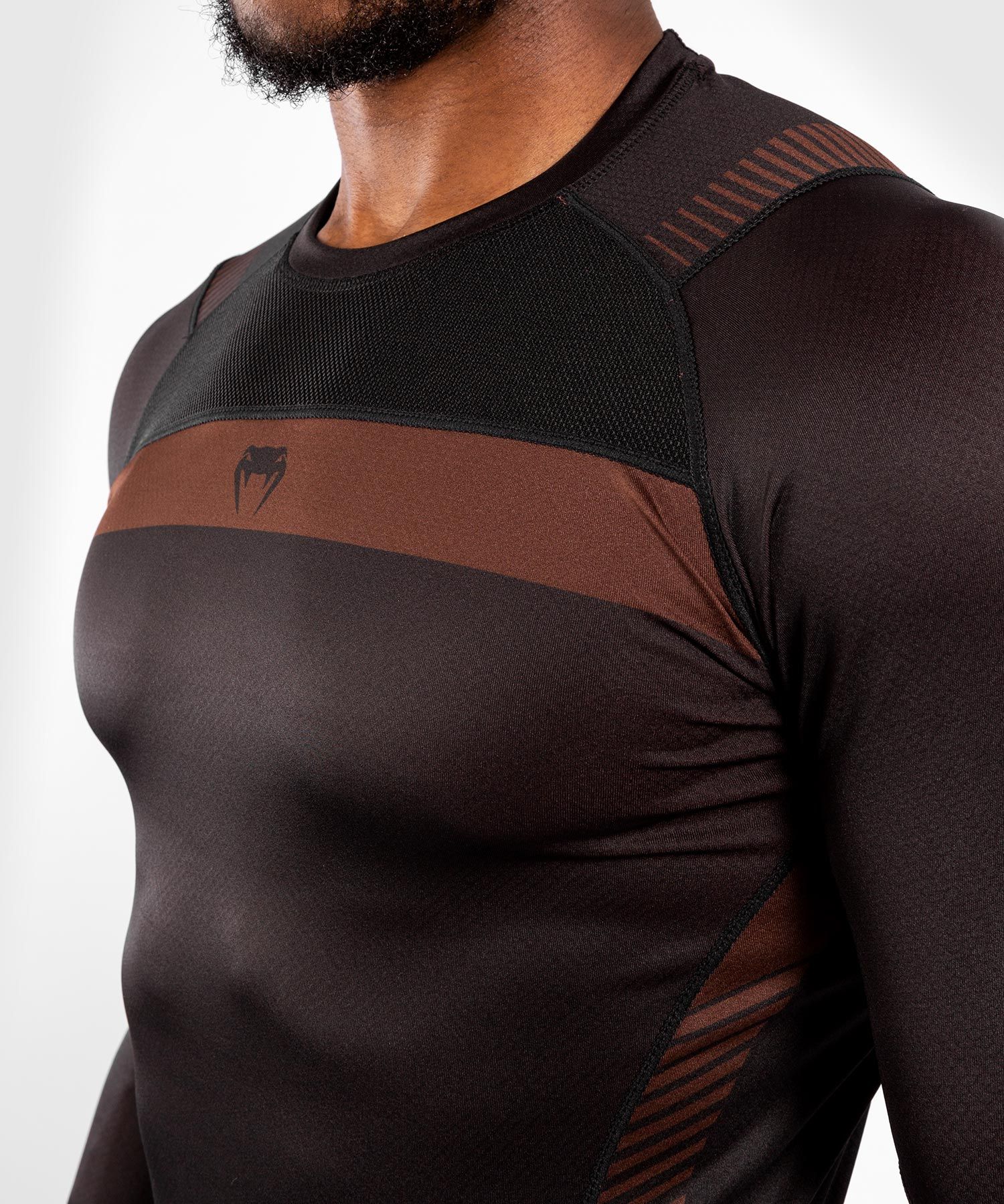 Рашгард Venum Nogi 3.0 Long Sleeves Rashguard Black Brown цена