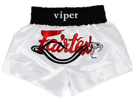 Шорти для тайського боксу Fairtex Viper White Muaythai Shorts