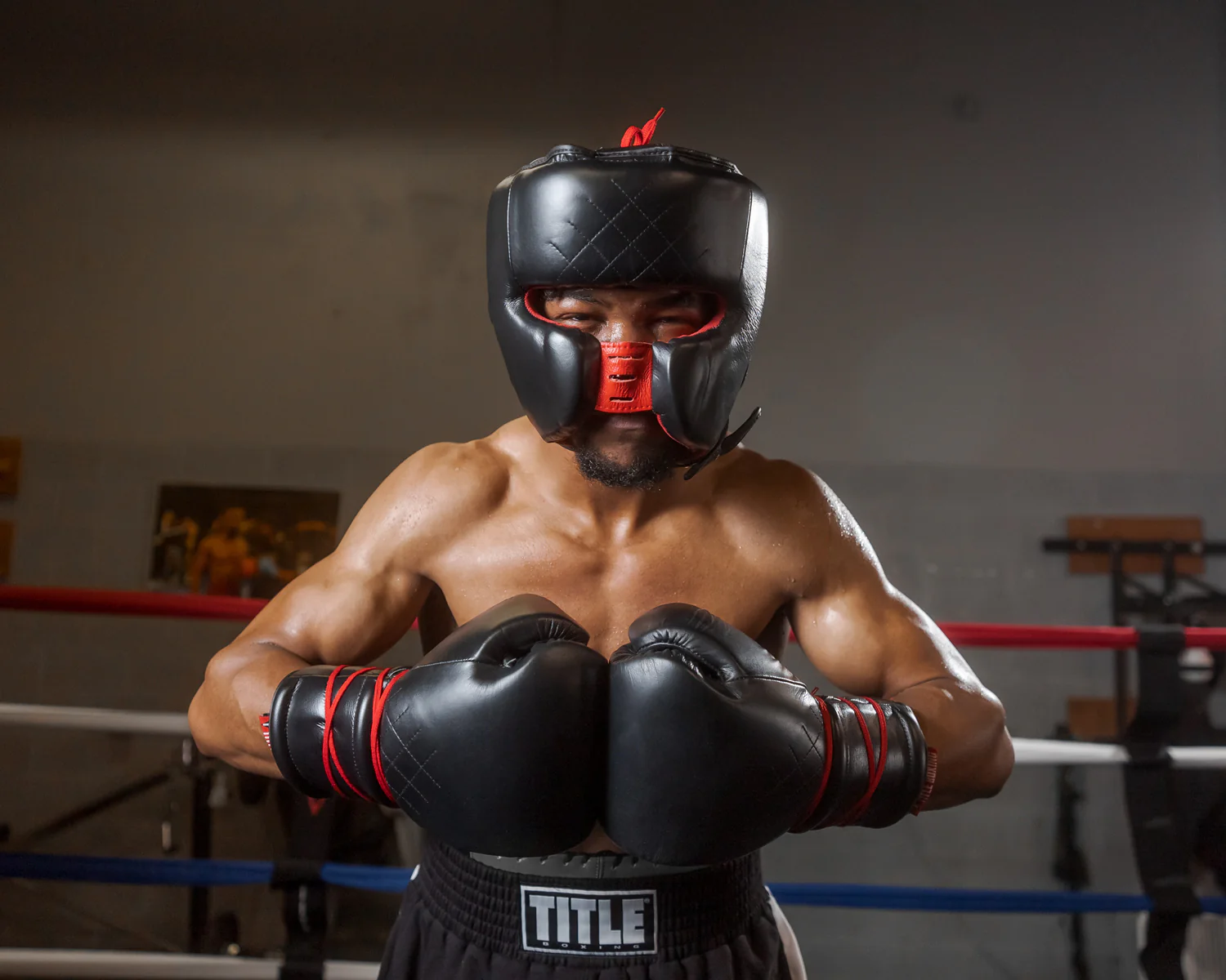 Боксерский шлем TITLE Boxing Ko-Vert Headgear Black купить