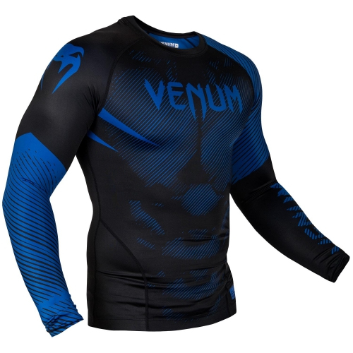 Рашгард Venum NoGi 2.0 Rashguard Long Sleeves Black Blue цена