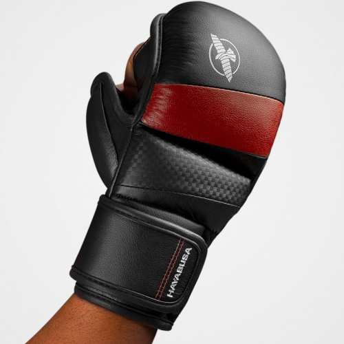 Гибридные перчатки для MMA Hayabusa T3 7oz Hybrid Gloves - Black Red цена