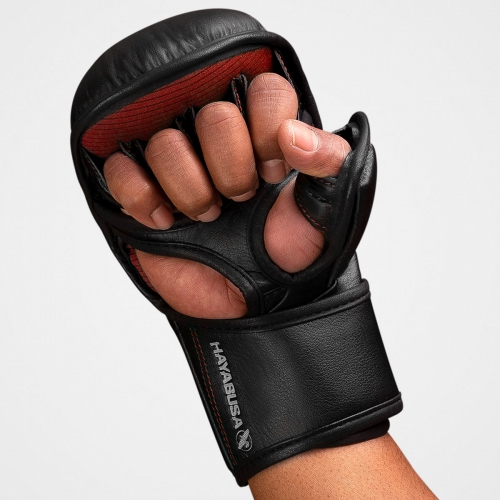 Гибридные перчатки для MMA Hayabusa T3 7oz Hybrid Gloves - Black Red фото