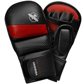 Гибридные перчатки для MMA Hayabusa T3 7oz Hybrid Gloves - Black Red