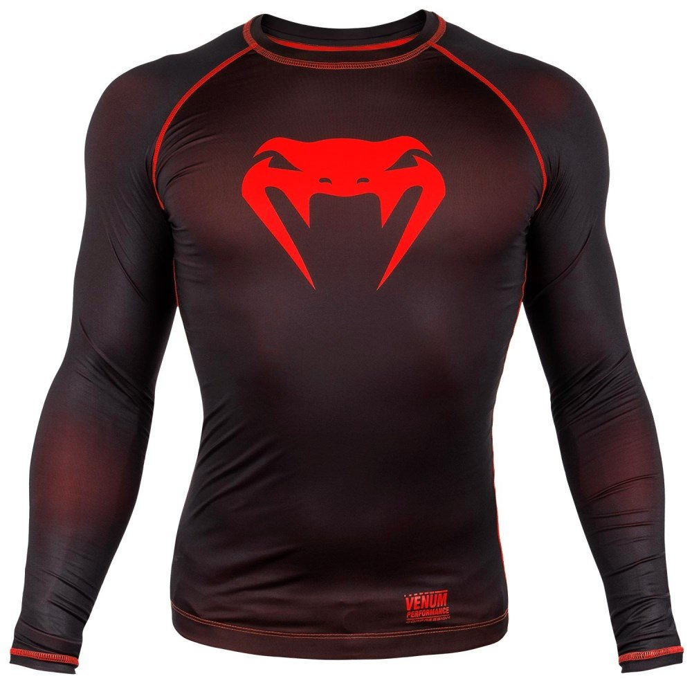 Компрессионная футболка Venum Contender 3.0 Compression T-shirt Long Sleeves Black/Red
