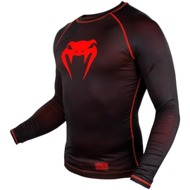 Компресійна футболка Venum Contender 3.0 Compression T-shirt Long Sleeves Black/Red, Фото № 3
