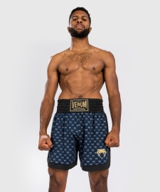 Боксерские шорты Venum Monogram Boxing Short Black Navy Blue
