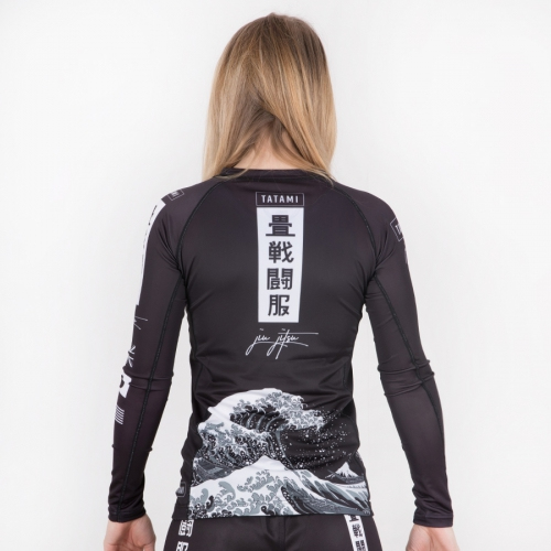 Womens rash guard Tatami Ladies Kanagawa Long Sleeve Rash Guard Black photo