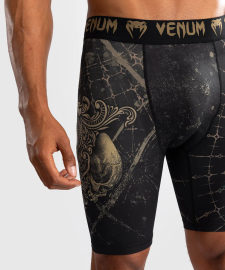 Компресійні шорти Venum Santa Muerte 5.0 Men’s Vale Tudo Shorts Deep Black Gold оригінал