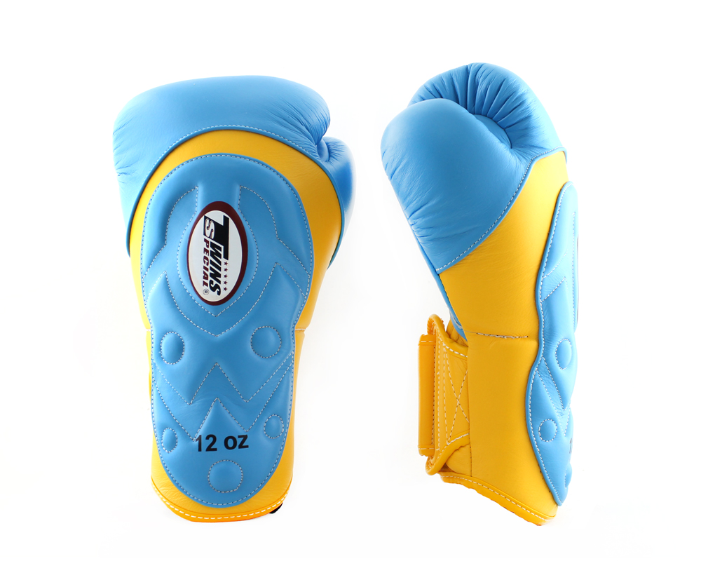 Boxing gloves Twins Velcro Extra Design BGVL6-AV Yellow Lightblue buy