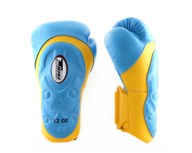 Боксерські рукавиці Twins Velcro Extra Design BGVL6-AV Yellow Lightblue, Фото № 2