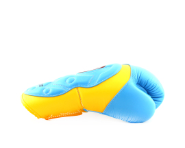 Боксерські рукавиці Twins Velcro Extra Design BGVL6-AV Yellow Lightblue, Фото № 3