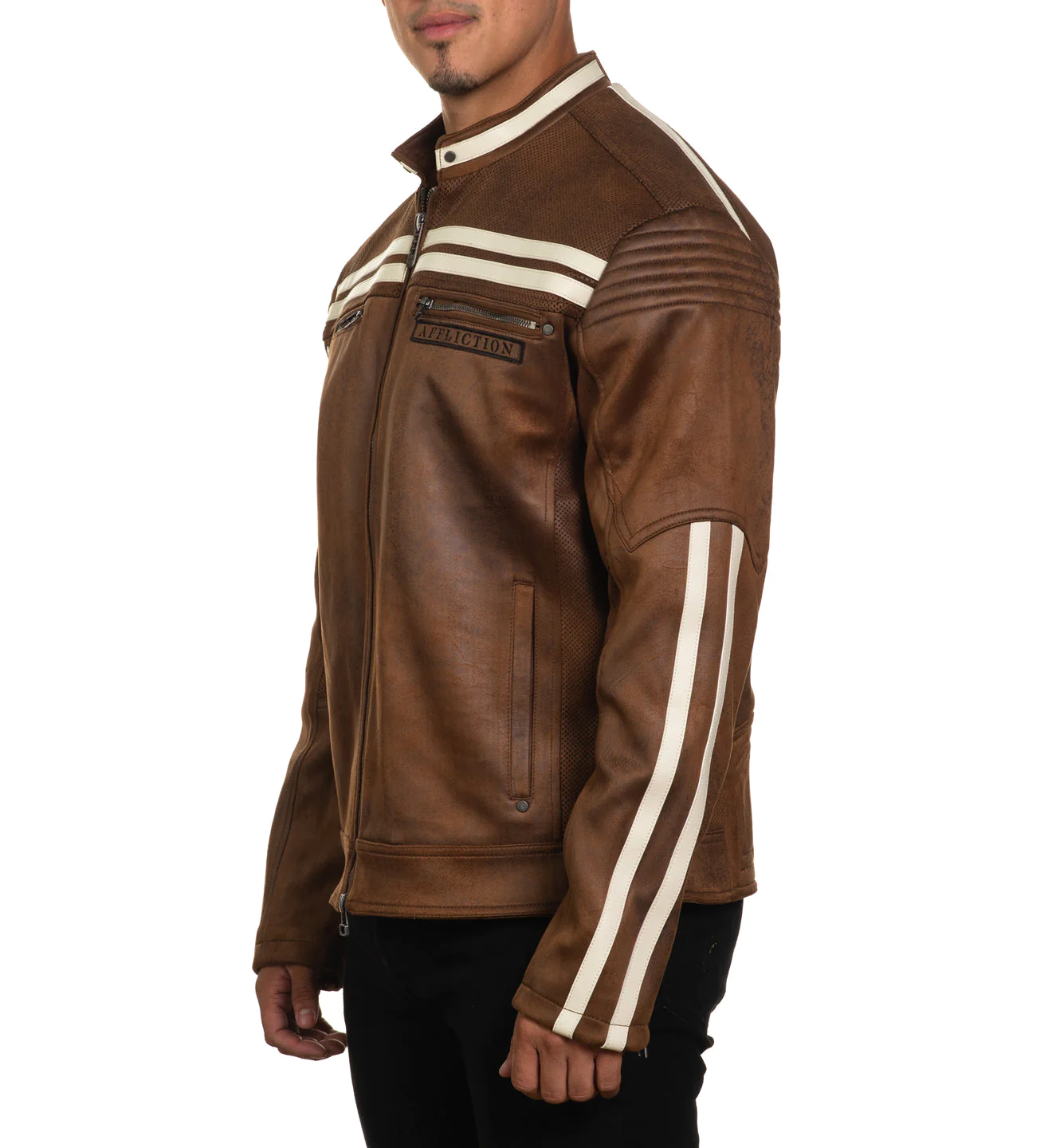 Affliction Trident Jacket Dark Brown photo