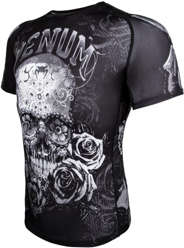 Рашгард Venum Santa Muerte 3.0 Rashguards Short Black White купить