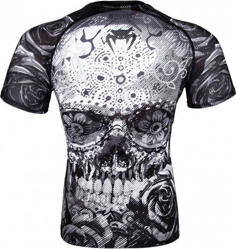 Рашгард Venum Santa Muerte 3.0 Rashguards Short Black White цена