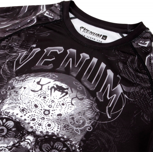 Рашгард Venum Santa Muerte 3.0 Rashguards Short Black White оригинал