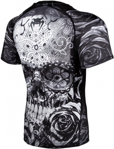 Рашгард Venum Santa Muerte 3.0 Rashguards Short Black White фото