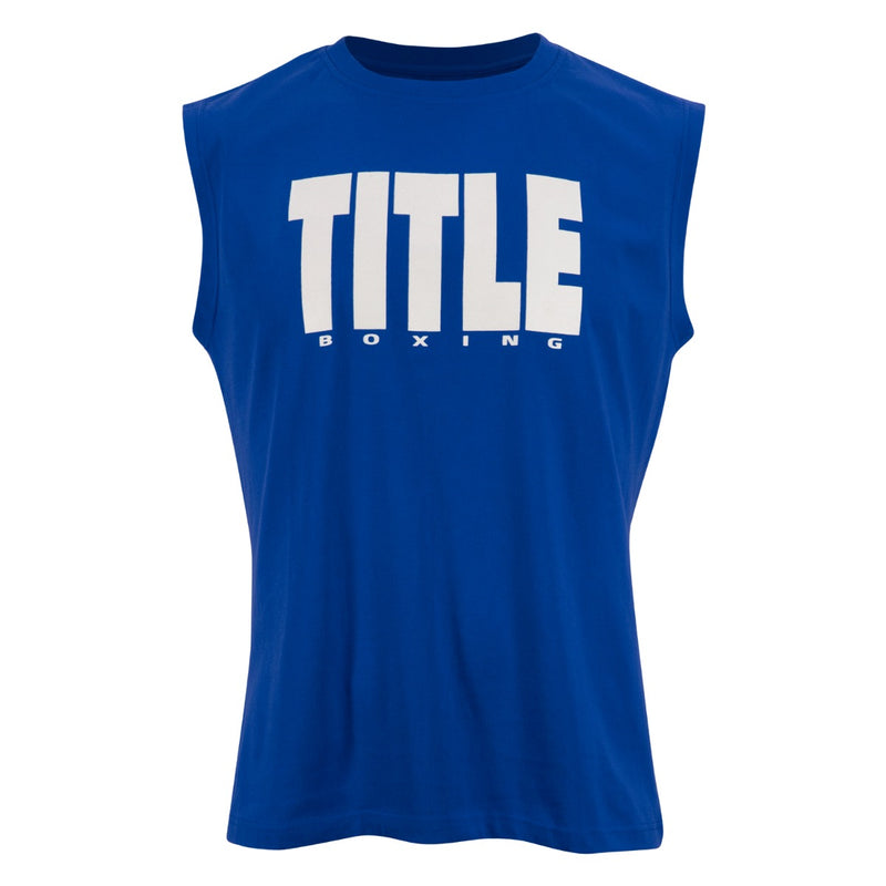 Sleeveless TITLE Boxing Iconic Block Muscle Tee Blue White