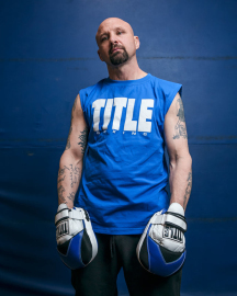 Sleeveless TITLE Boxing Iconic Block Muscle Tee Blue White price