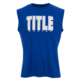 Sleeveless TITLE Boxing Iconic Block Muscle Tee Blue White
