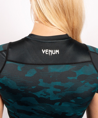 Жіночий рашгард Venum Defender Rashguard Short Sleeves Black Green оригінал
