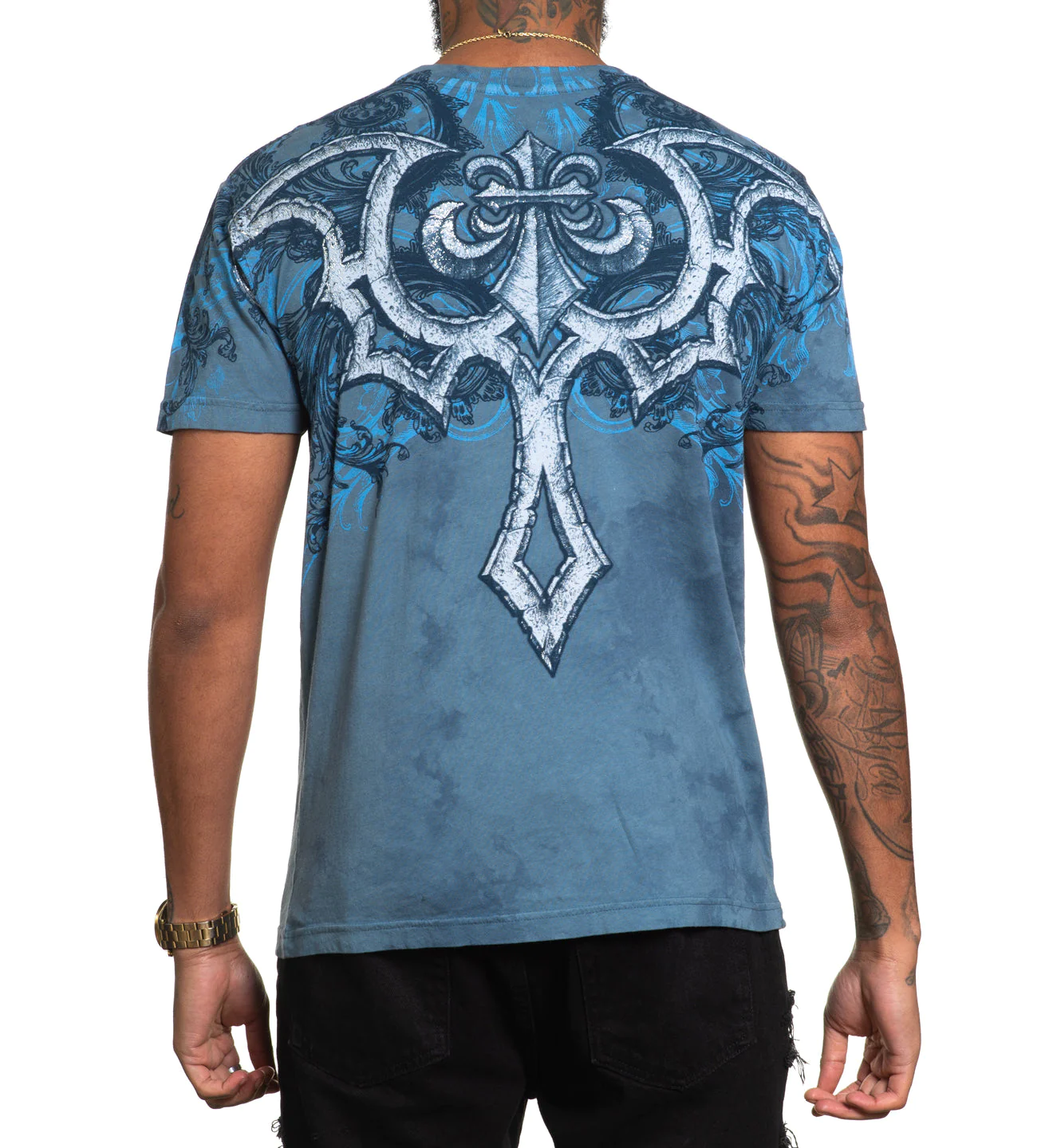 Affliction Detail Aegean Blue Tea Stain T-shirt buy