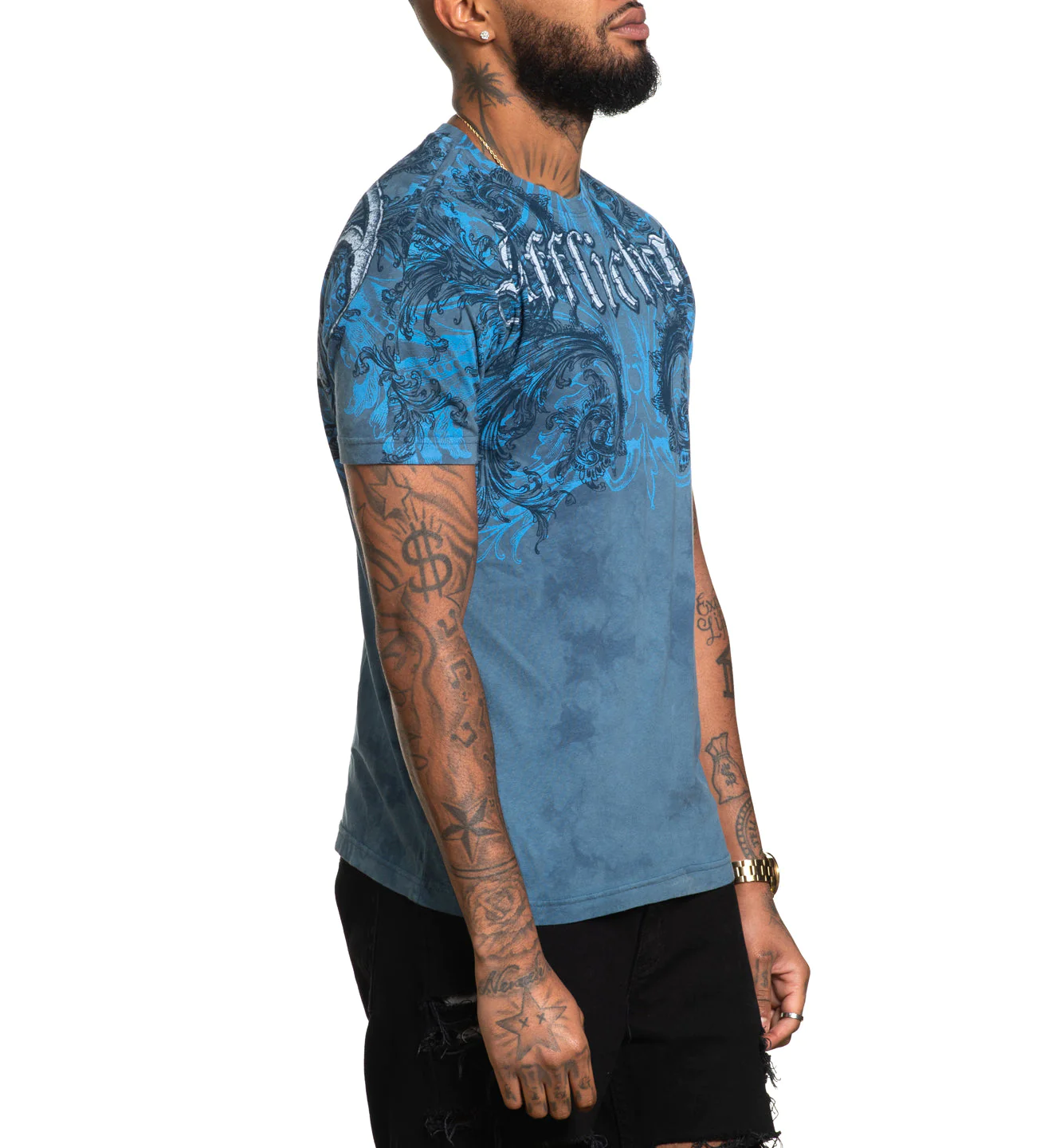 Affliction Detail Aegean Blue Tea Stain T-shirt price