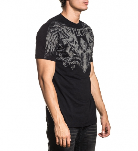 Футболка Affliction Winged Up SS Tee Black купить