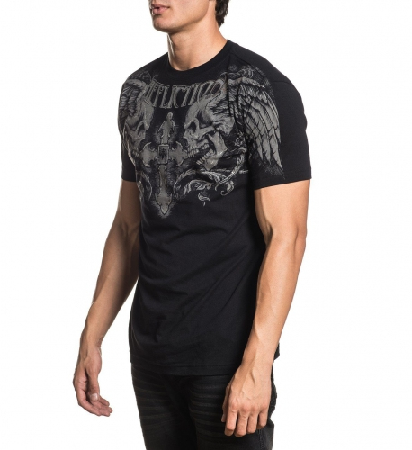 Футболка Affliction Winged Up SS Tee Black цена