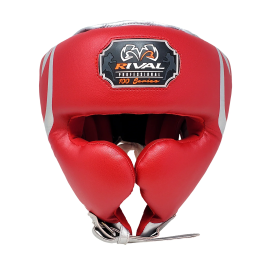 Боксерський шолом Rival RHG100 Professional Headgear Red Silver, Фото № 2