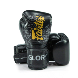 Боксерські рукавиці Fairtex X Glory Kickboxing Competition and Training Gloves BGVG3 Black Silver купити